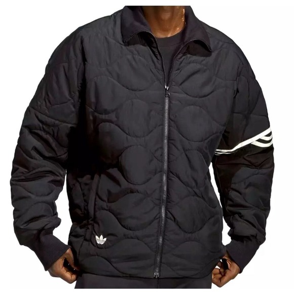 NEW MENS ADIDAS ORIGINALS NEOCLASSICS OVERSIZE QUILTED JACKET ~ SIZE XS  #HR8696 - Picture 1 of 10